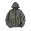 Louis Vuitton Men's And Women's Spring/autumn Fashion Casual Classic Printed Hooded Zipper Denim Jacket #78417