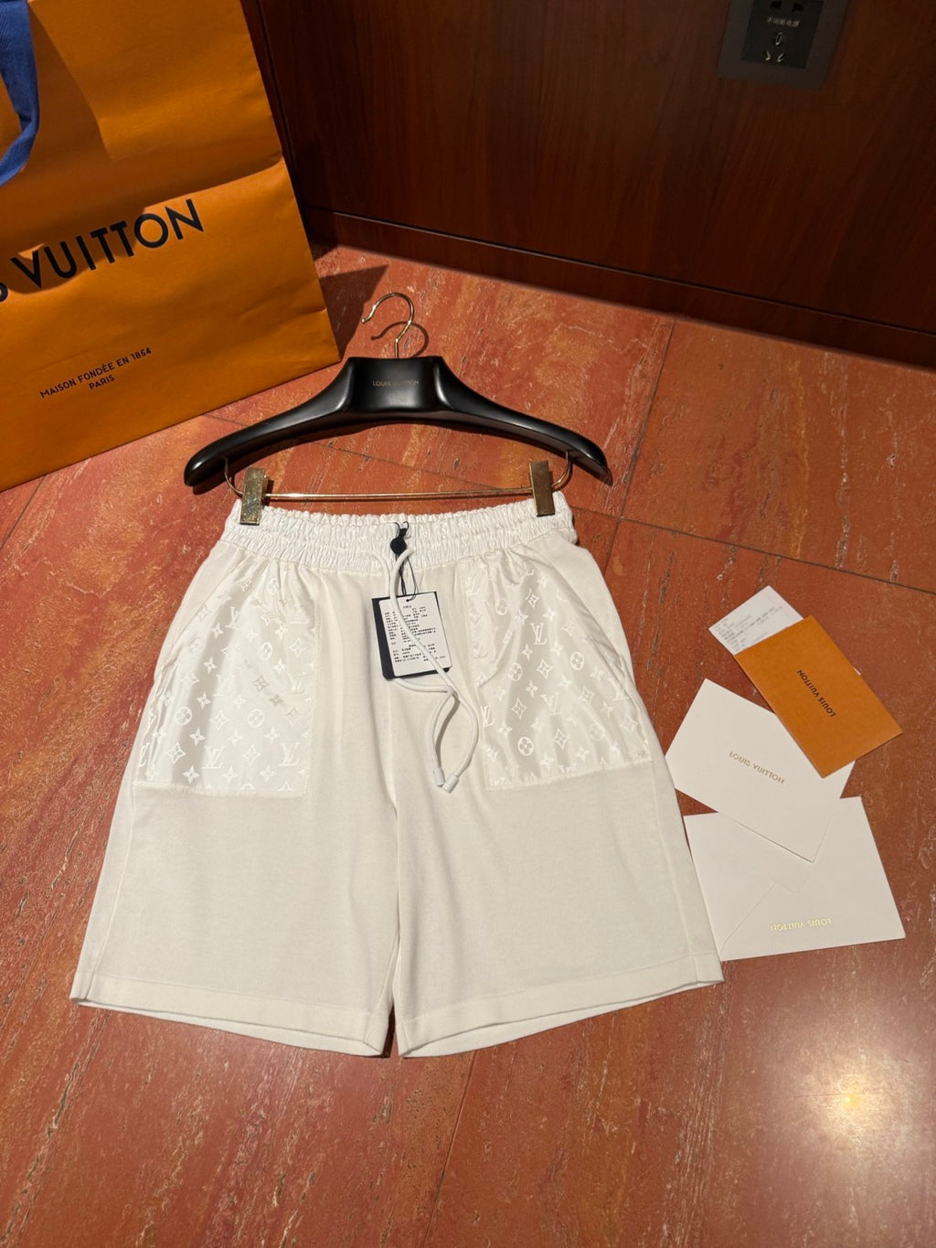 Louis Vuitton Monogram Nylon Embellished Shorts Men's Spring/summer Fashion Trend Casual Drawstring Shorts #77624