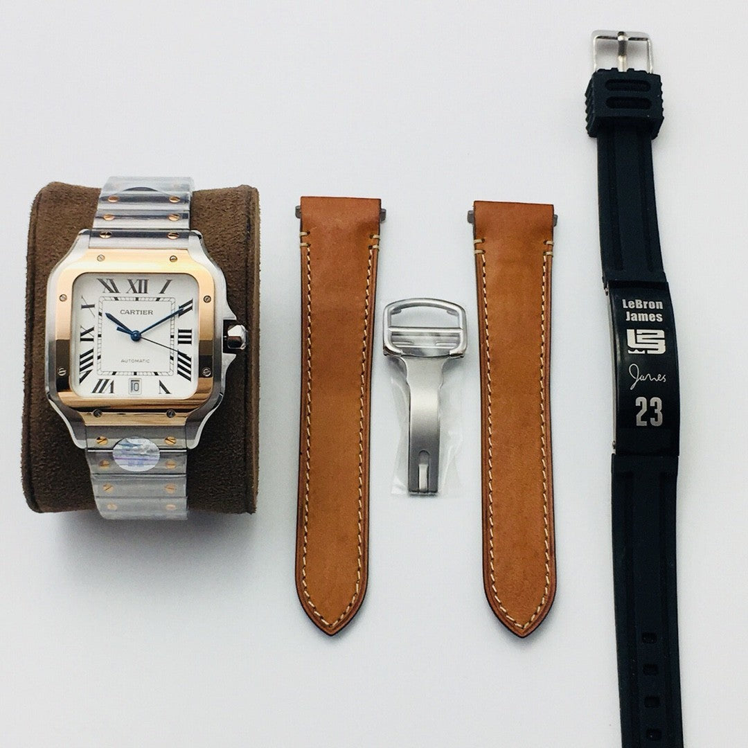 Cartier Santos De Cartier Watch Large Couple'S Watch Fashion Smartink Disassembly System Sapphire Cut Temperament Watch Accessories Thickness 9.08mm #81214