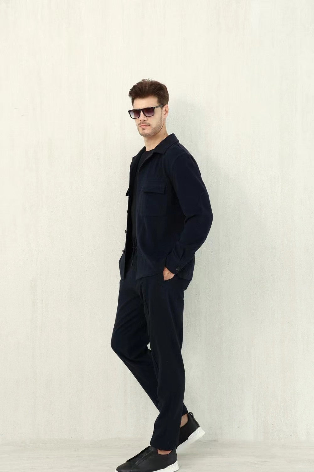 Ermenegildo Zegna Men's Fall/Winter Wool Blend Solid Color Mid-Rise Casual Straight-Leg Drawstring Sweatpants Ngvp #2517