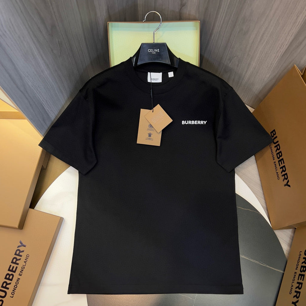 Burberry Men's Summer Monogram Printed Solid Colour Round Neck Cotton Short Sleeve T-Shirt #76665