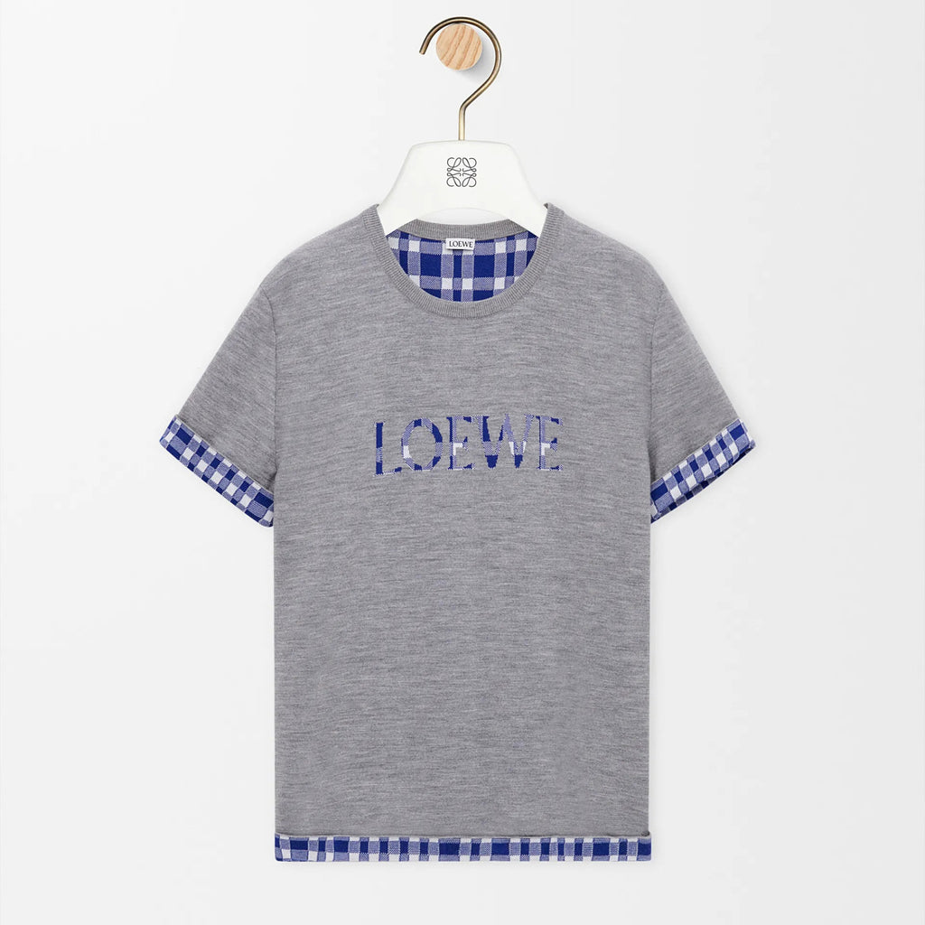 Loewe Men's And Women's Summer Fashion Casual Crew Neck Pullover Short Sleeve Knit T Shirt with Turned Up Sleeves T-shirt #79298