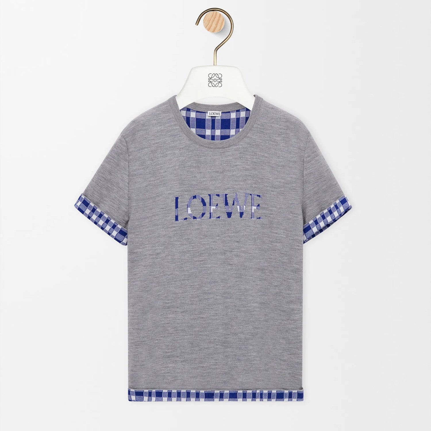 Loewe Men's And Women's Summer Fashion Casual Crew Neck Pullover Short Sleeve Knit T Shirt with Turned Up Sleeves T-shirt #79298