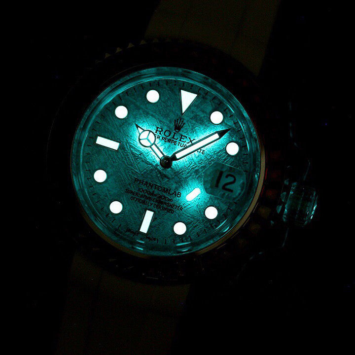 Rolex glass crystal series white tape plus transparent tape blue luminous watch accessories jewelry #82249