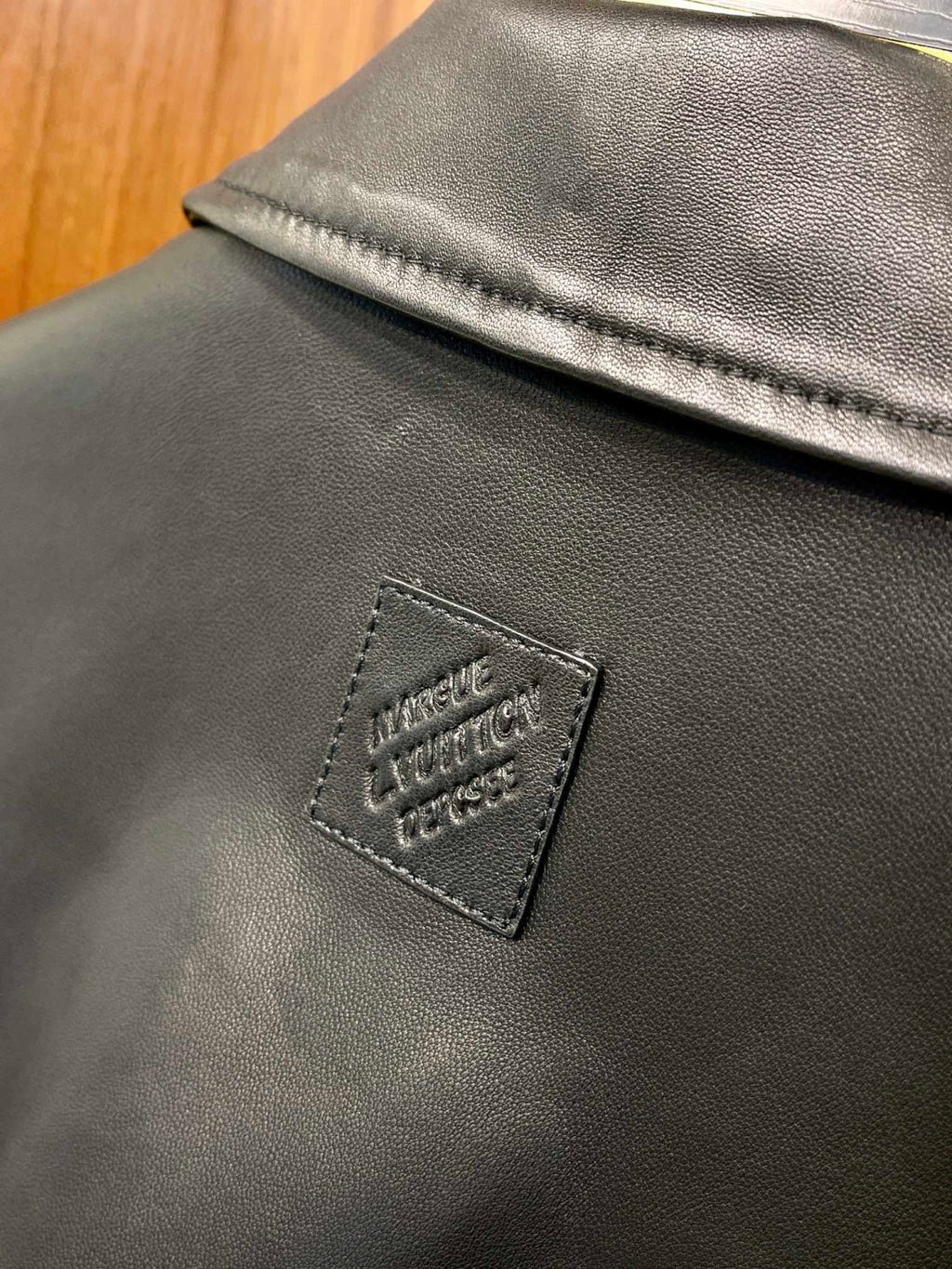 Louis Vuitton Men's Autumn and Winter Solid Color Leather Zipper Side Pocket Long Sleeve Jacket #73268