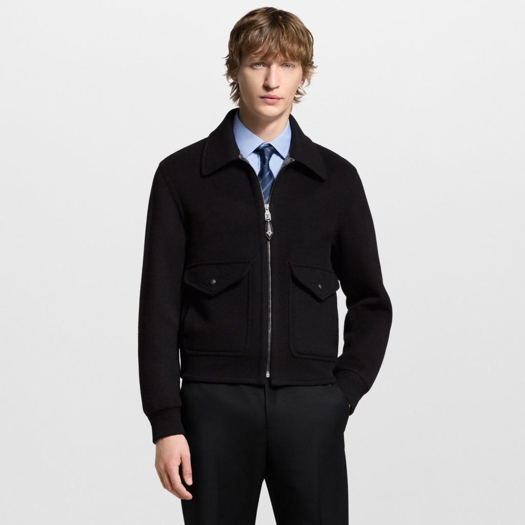 Louis Vuitton Men's Fall/Winter Fashion Casual Solid Color Lapel Zipper Double Faced Waist Tuck Wool Jacket #78932