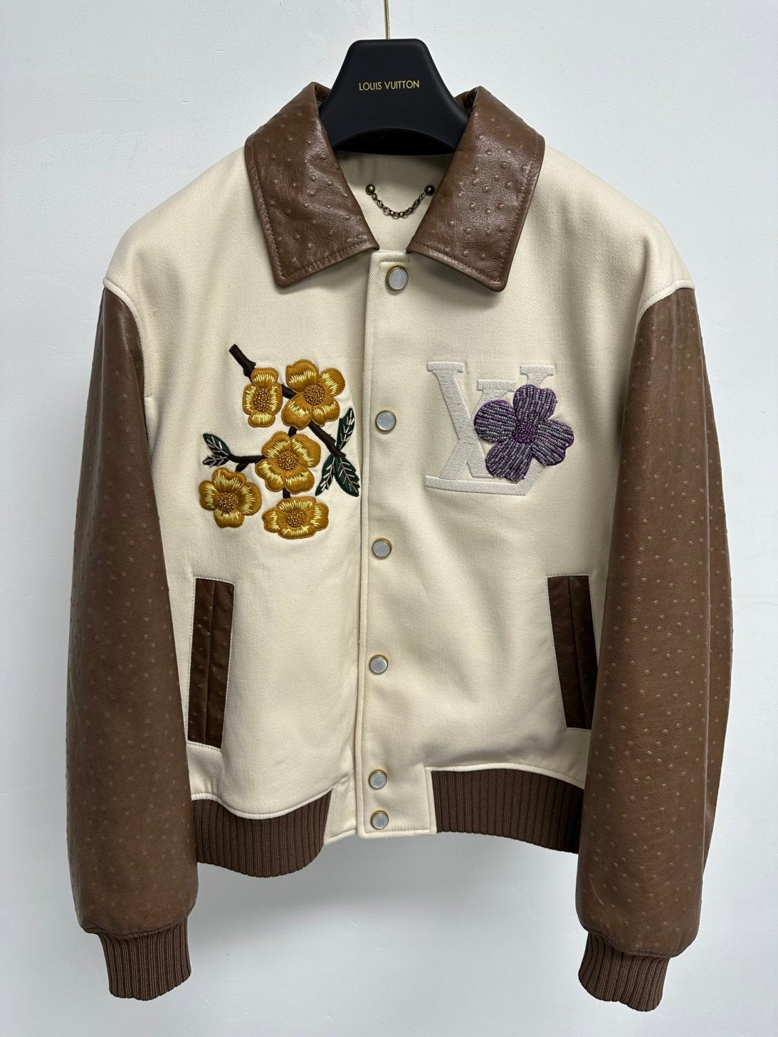 Louis Vuitton Men's Fall And Winter Floral Letters Embroidery Pattern Single Breasted Long Sleeved Jacket #73111