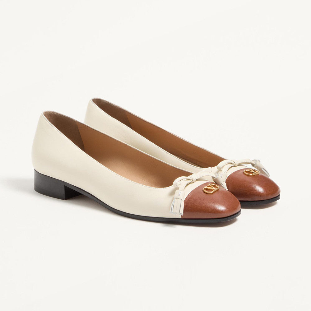 Valentino Garavani Valet Du Roi Leather Ballet Flats #336898