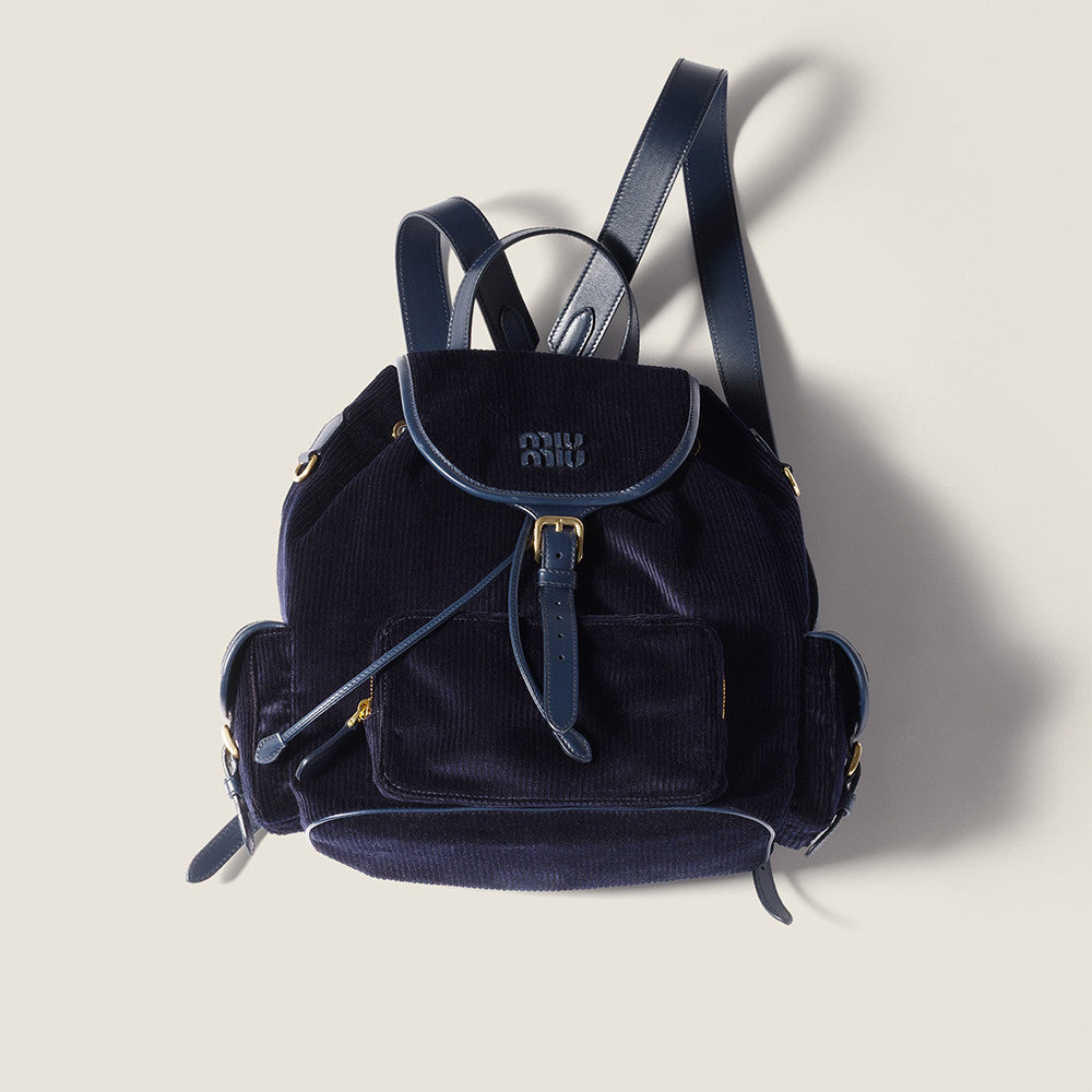 MiuMiu Large Cinnamon Corduroy Backpack #334155