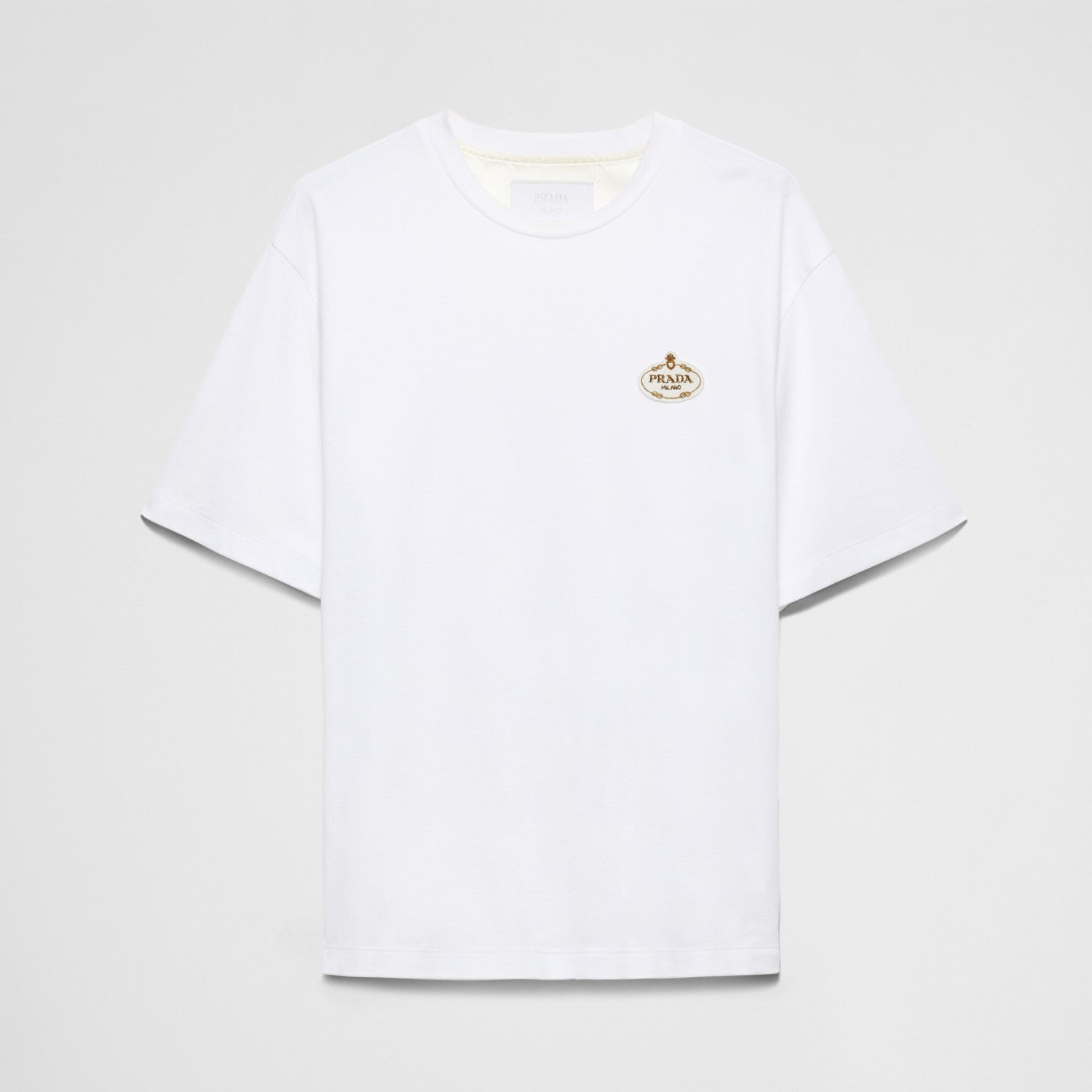 Prada Men's Summer Solid Colour Embroidered Logo Printed Round Neck Short Sleeve T-Shirt #76621