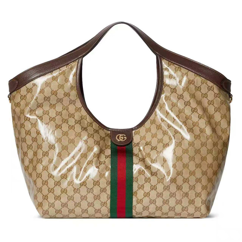 Gucci Spring/summer 2026 Women's Collection Gucci Giglio large Tote Bag Sand-colored Canvas Lining Diamond Quilted Pattern Detachable Pouch Adjustable Shoulder Strap Lady Bags #197238