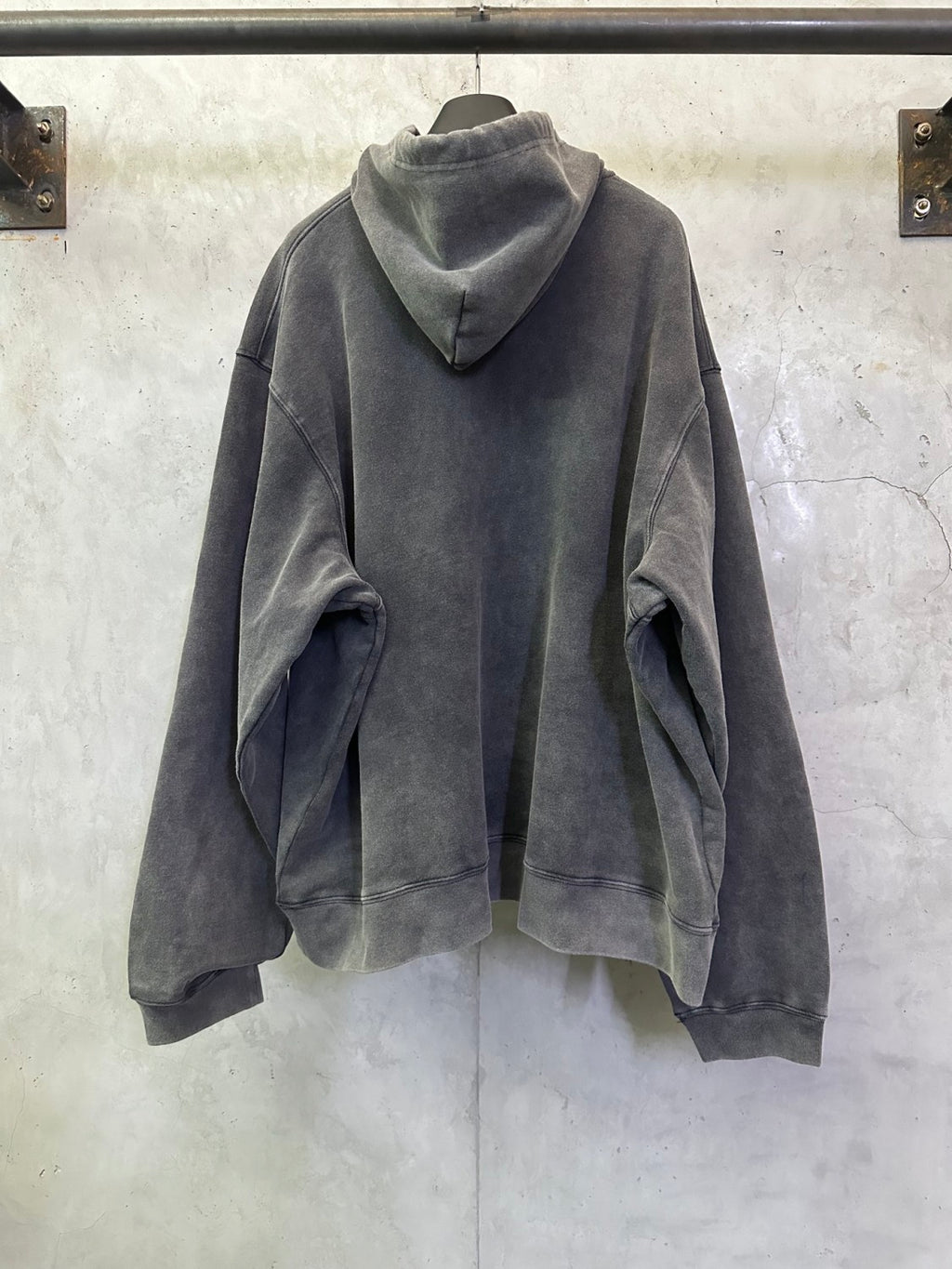 Balenciaga Men's Washed Crayon Loop Oversized Hoodie in Washed Black White #336853