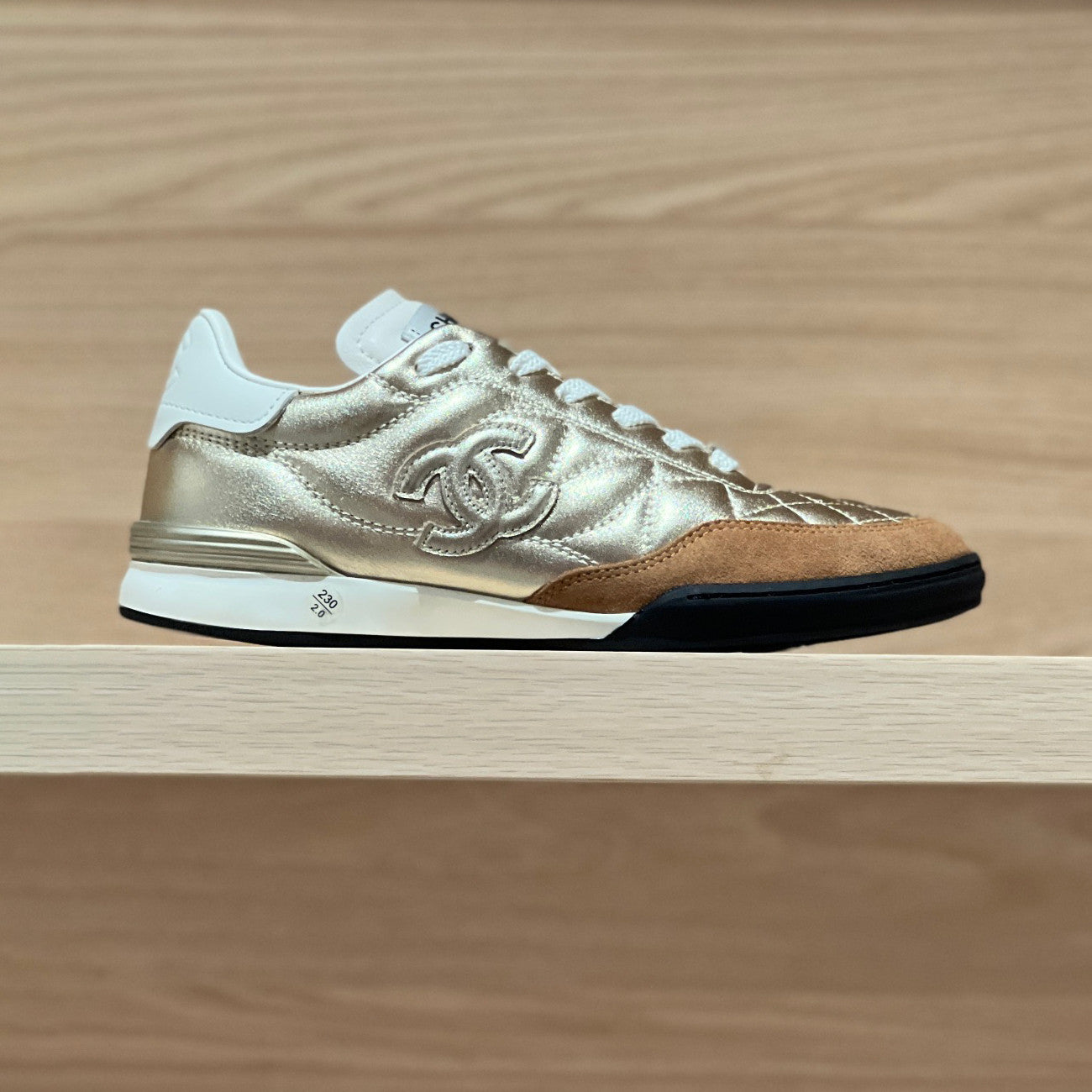Chanel Men's And Women's Spring/Fall Fashion Casual Round Toe Lace Up Leather Suede Golf Shoes Casual Shoes #78779