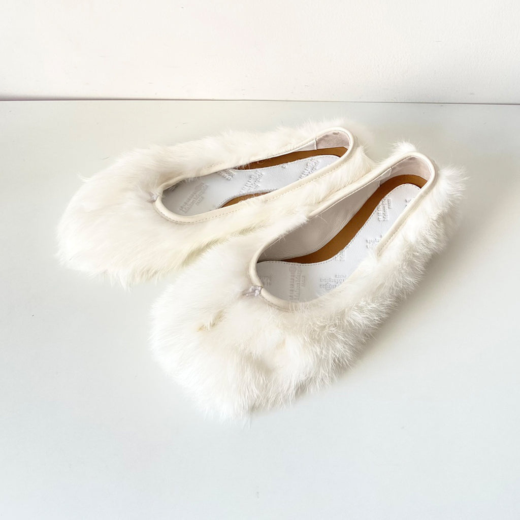 Maison Margiela Spring And Autumn Plush Split Toe Shoes Fashion Casual Comfortable Flat Shoes Solid Colour Temperament Women's Shoes #81148