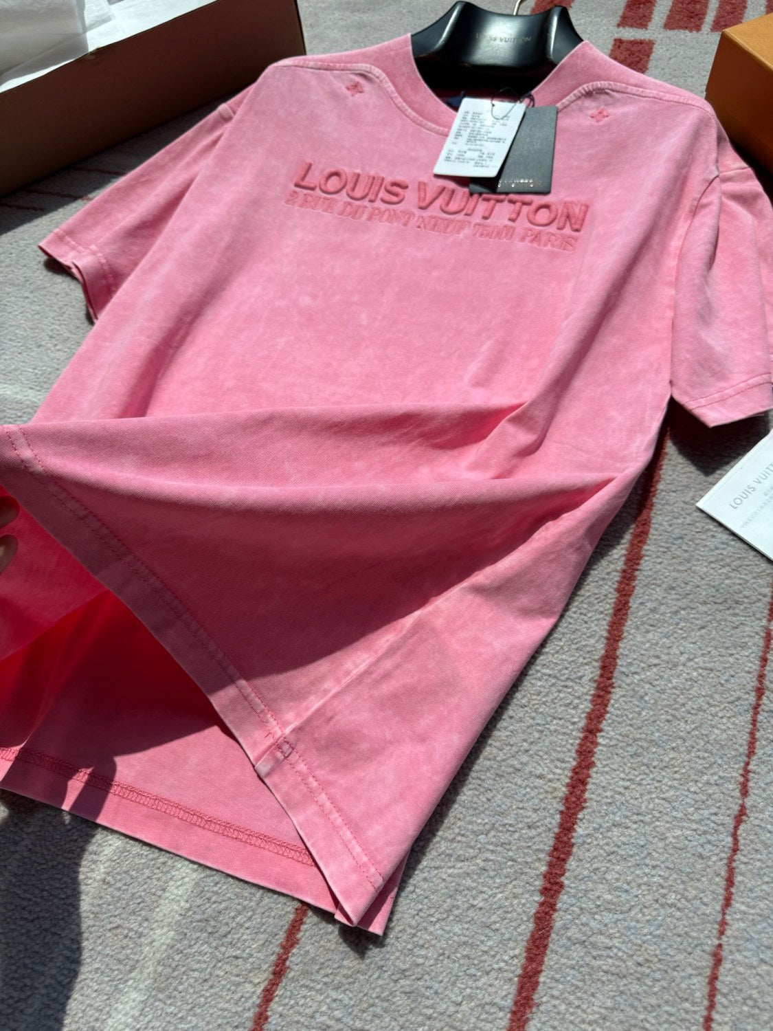 Louis Vuitton Men's And Women's Summer Solid Color Embroidered Letter Print Cotton Crew Neck Short Sleeve T-shirt #77211