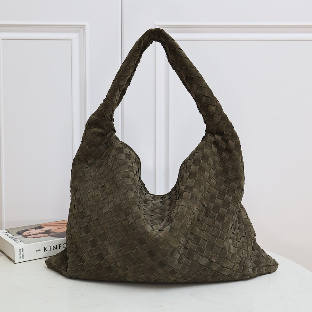 Bottega Veneta Hop Large Multicolor Collection Intrecciato Woven Shoulder Bag Suede Glossy Leather 100% Genuine Leather Fashion Temperament Bags 763970V3IV12190 #81129