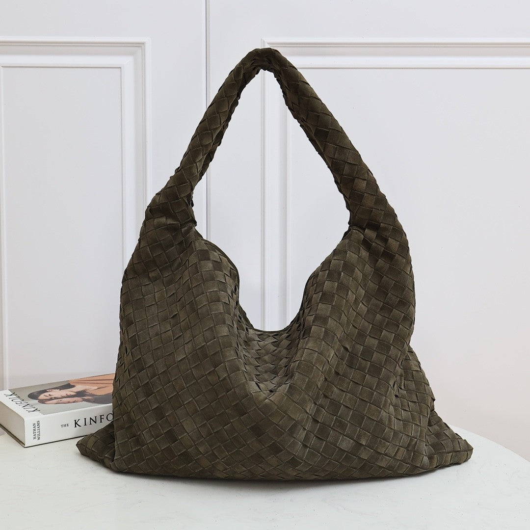 Bottega Veneta Hop Large Multicolor Collection Intrecciato Woven Shoulder Bag Suede Glossy Leather 100% Genuine Leather Fashion Temperament Bags 763970V3IV12190 #81129