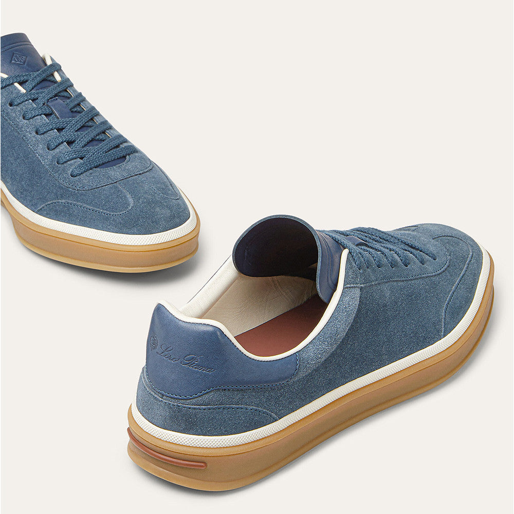 Loro Piana Men's Tennis Walk Dexun Sports Shoes Suede Round Toe Lace-Up Solid Color Four-Season Casual Shoes Low-Top Sneakers Ngvp #315199
