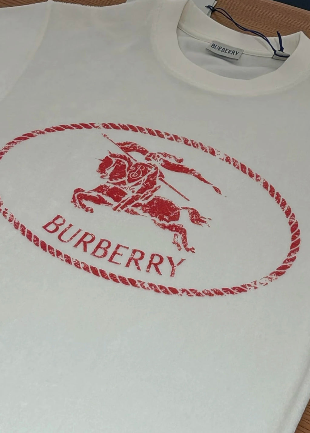 Burberry Men's Summer Knight Stamp Print Round Neck Cotton Loose Short Sleeve T-Shirt #77928