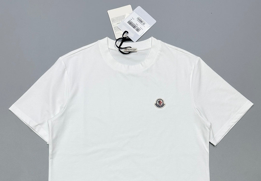 Moncler Men's Logo Summer Round Neck Solid Color Loose Straight Short Sleeve T-Shirt #75513