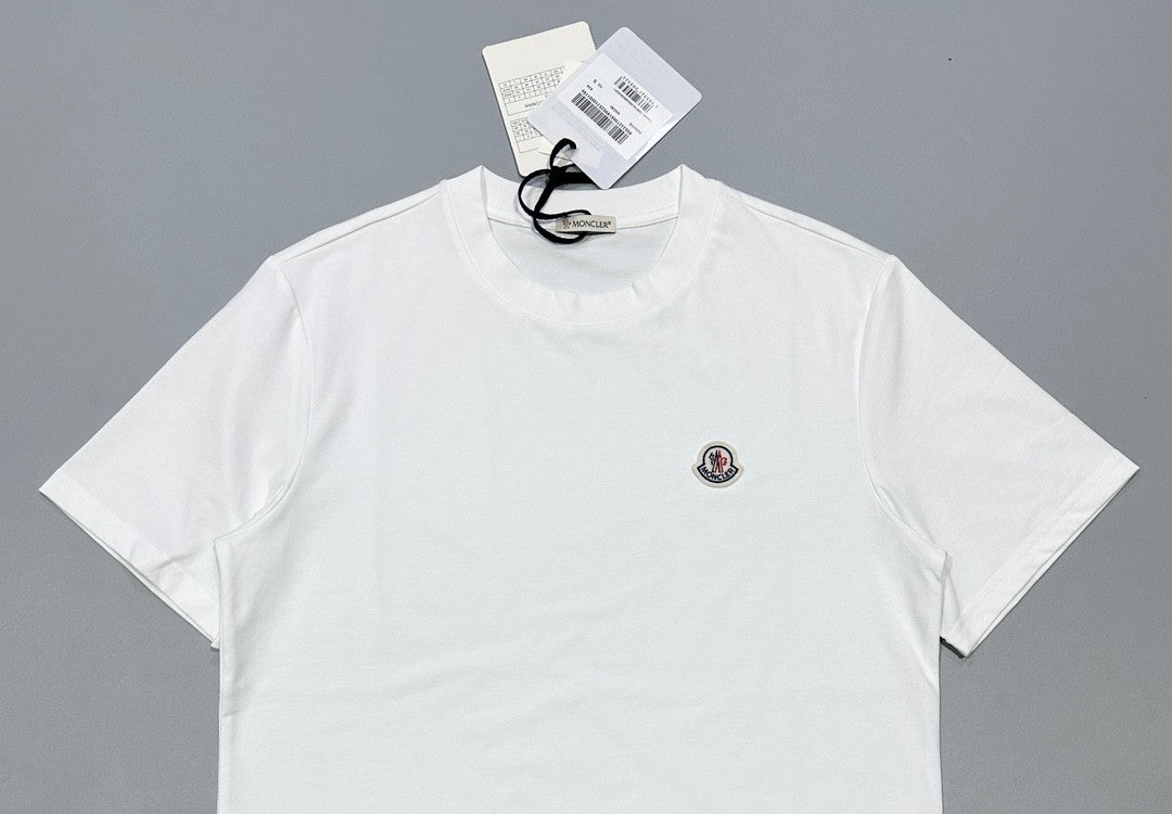 Moncler Men's Logo Summer Round Neck Solid Color Loose Straight Short Sleeve T-Shirt #75513