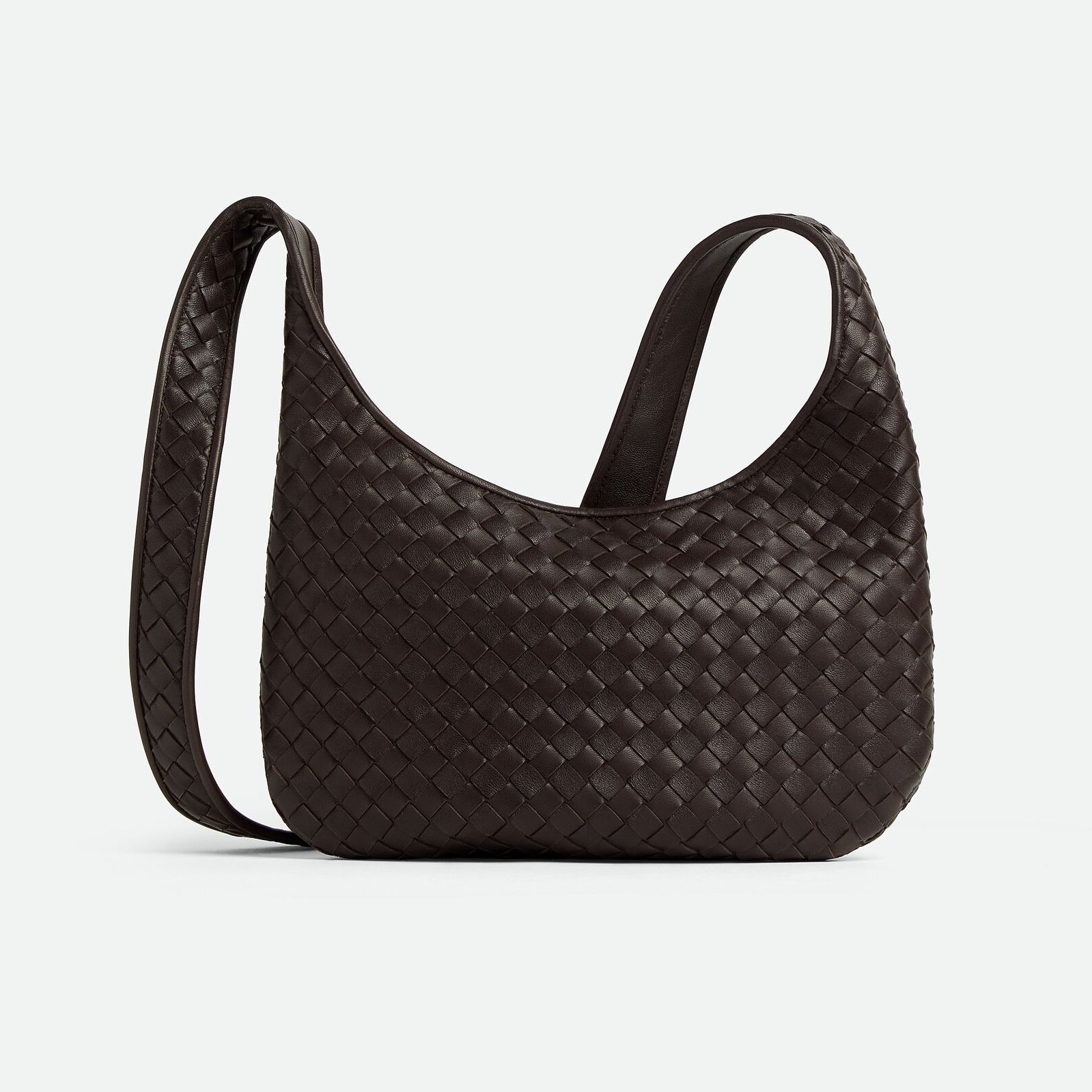 Bottega Veneta  Small Veneto Men's And Women's Fashionable Simple  Classic Checkered Weave Solid Color Leather Crossbody Bag And Handbag Bags 836918V5RI12816 #78345