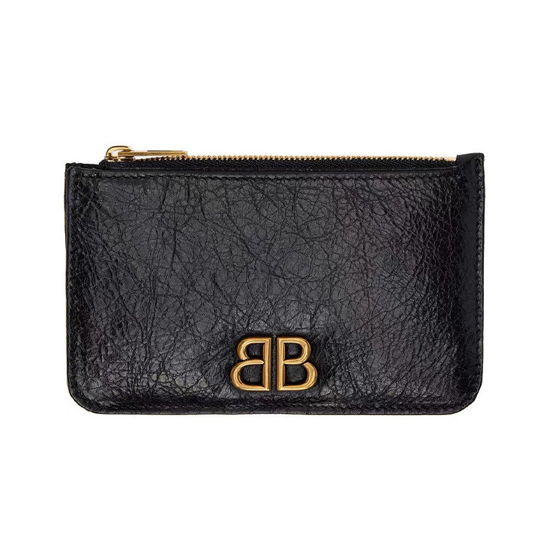 Balenciaga Women's Retro Old Card Bag Leather Coin Purse Wallet Solid Color Bags #71935