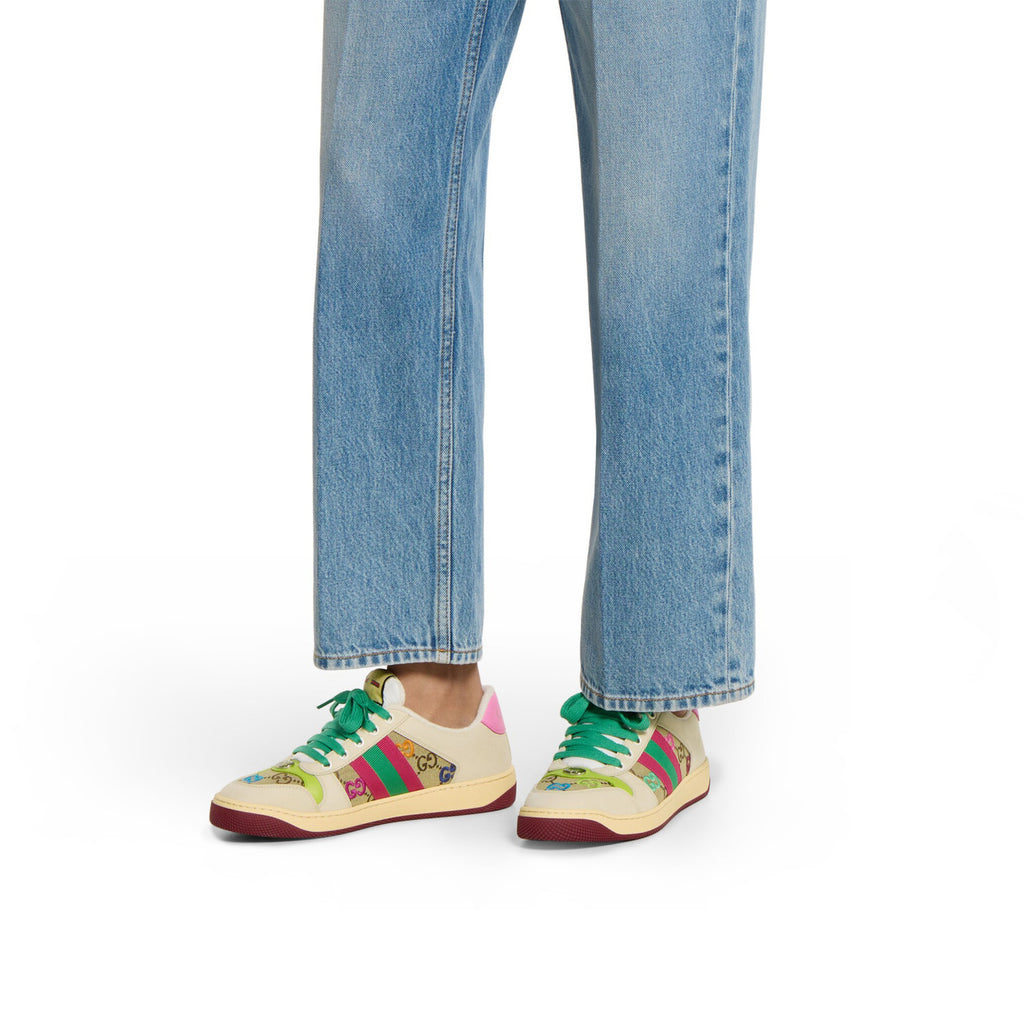 Gucci Screener Men's and Women's Fashion Casual Round-Toe Lace-Up Classic Print Low-Top Sneakers #78429