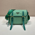 Prada Women's Monogram Printed Classic Triangle Logo Recycled Nylon with Cow Leather Shoulder Bag Bags #75665
