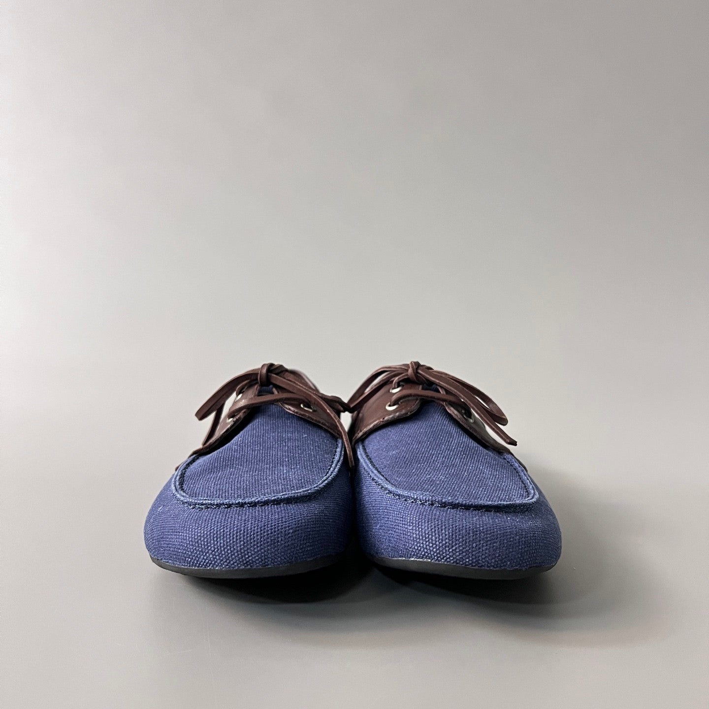 PRADA Shuffle Aged Canvas And Leather Boat Shoes #381722