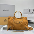 Balenciaga LE CITY Medium Handbag Women's Fashion Luxury Solid-Colour Suede Tote Bag Crossbody Bag Bags 8230582AB2A1143 Ngvp #2434