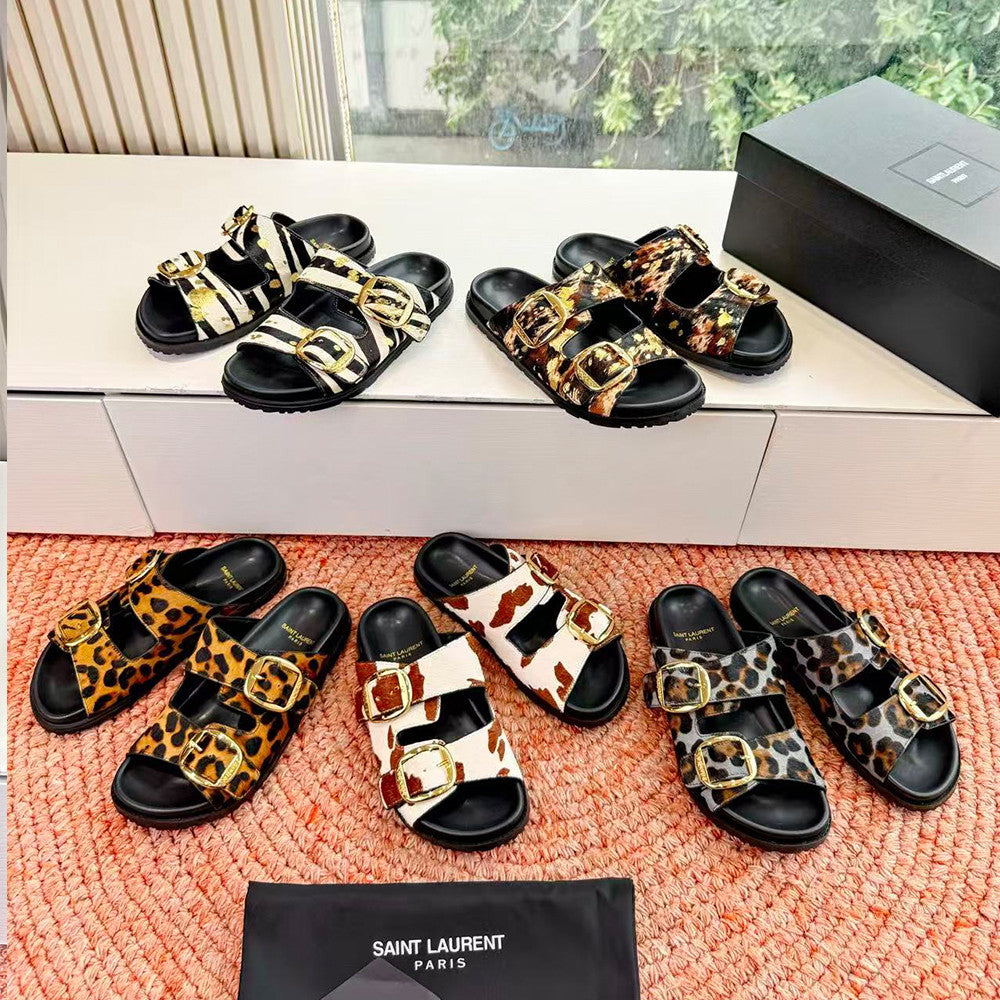 Saint Laurent Ysl Logo Beach Slippers #379498