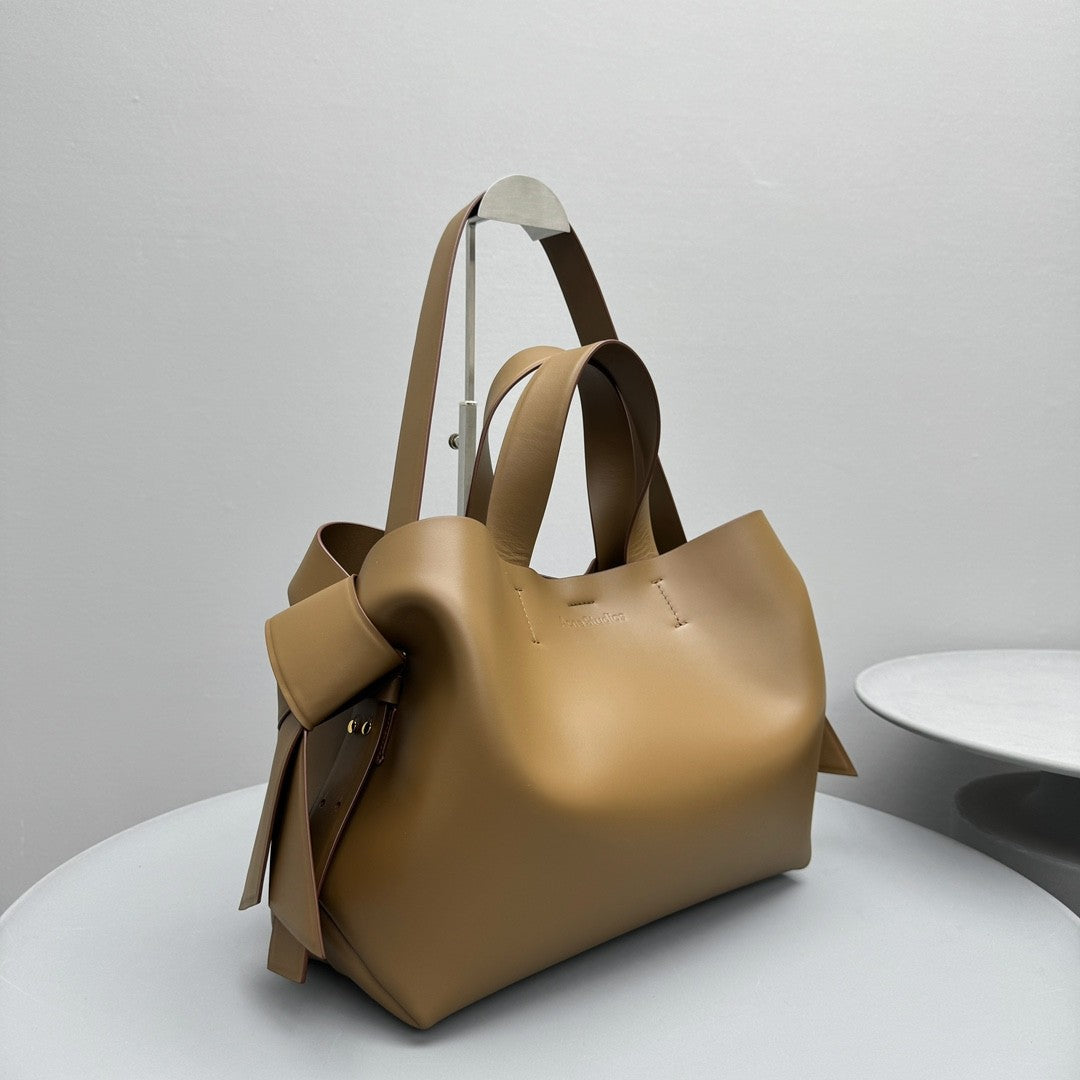 Acne Studios Tote Twisted Knot Decoration Engraved Logo Magnetic Closure Crossbody Bag #332333