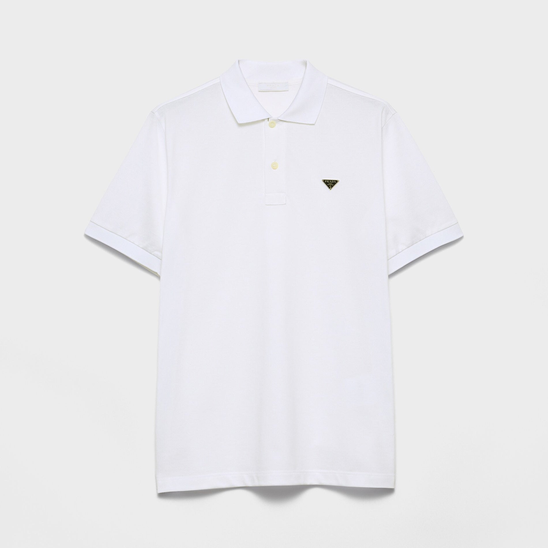 Prada Men's Summer Solid Color Metal Logo Cotton Polo Shirt Short Sleeve T-Shirt #77798
