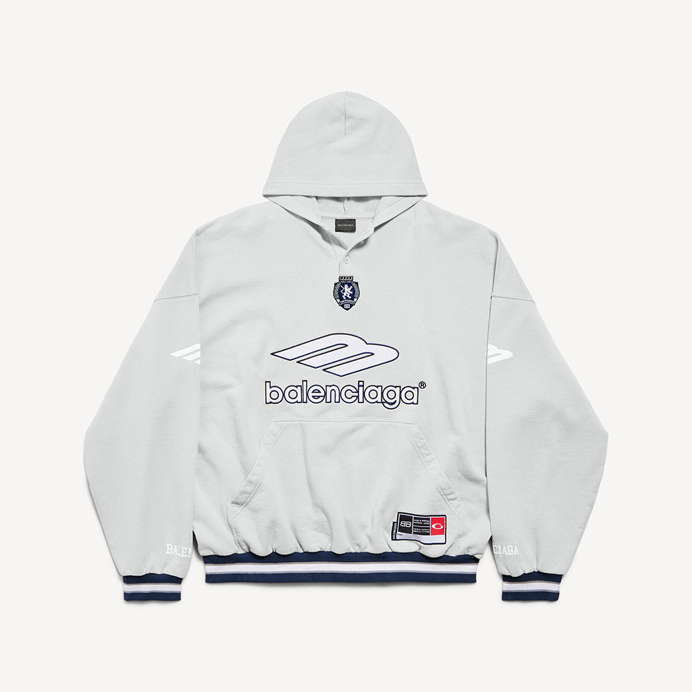 Balenciaga Top-quality Version Men's 3b Football Polo Hoodie in Grey white #336845