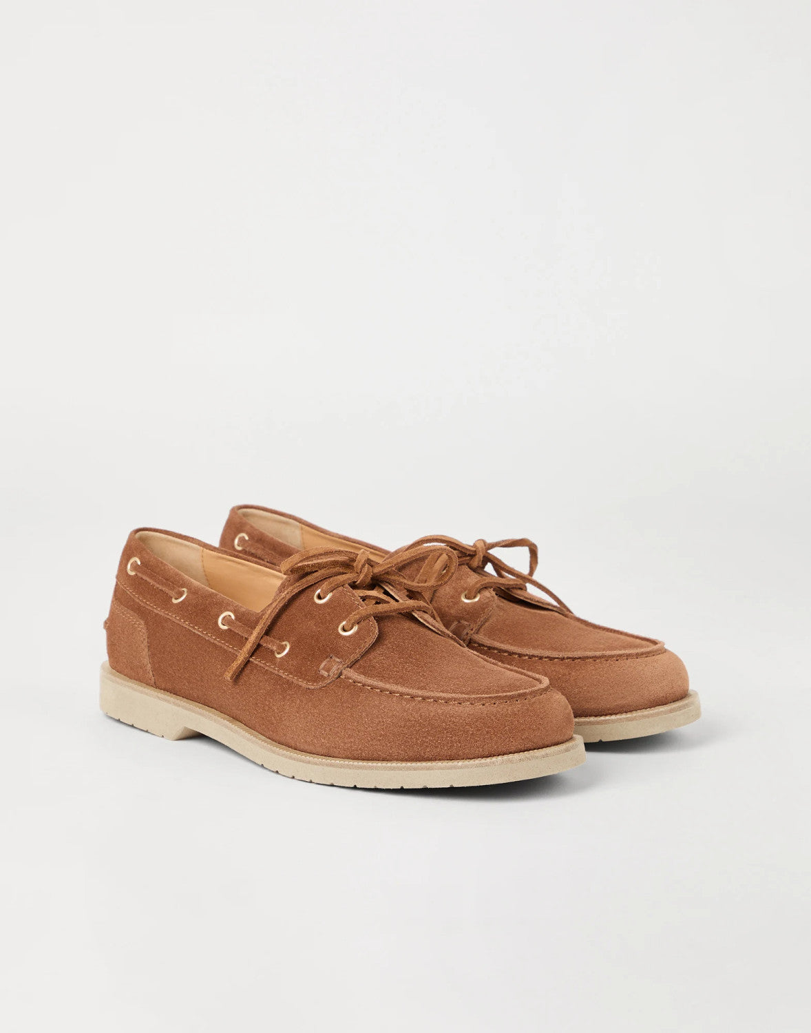 Brunello Cucinelli Men's Washed Suede Boat Shoes. Four-Season Solid Color Round Toe Lace-Up Low-Top Casual Shoes Ngvp #2125