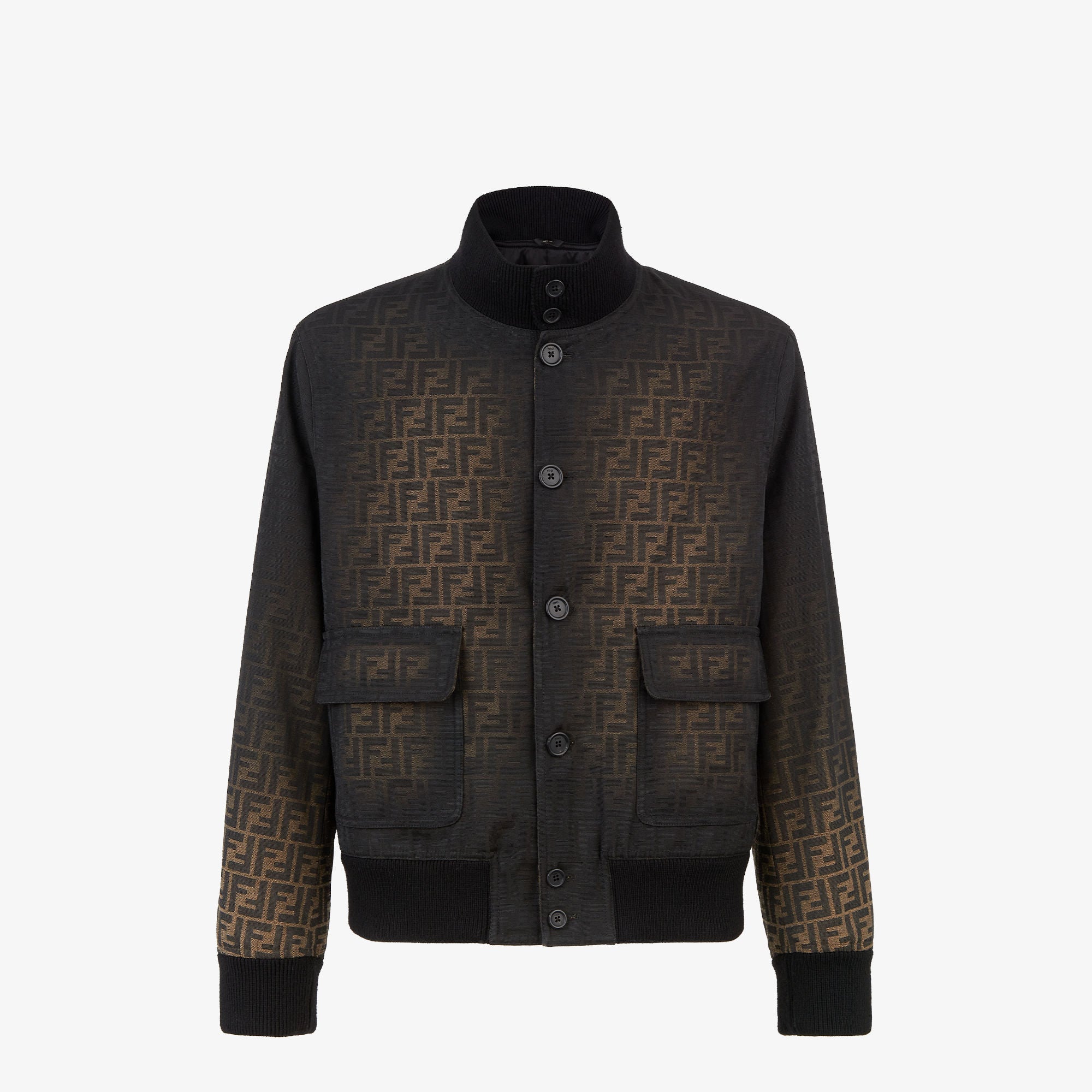 Fendi  Men's Tight Jacket Canvas Ff Eclissi Jacket Vintage Gradient Aged Fashion Casual Jacket #71554