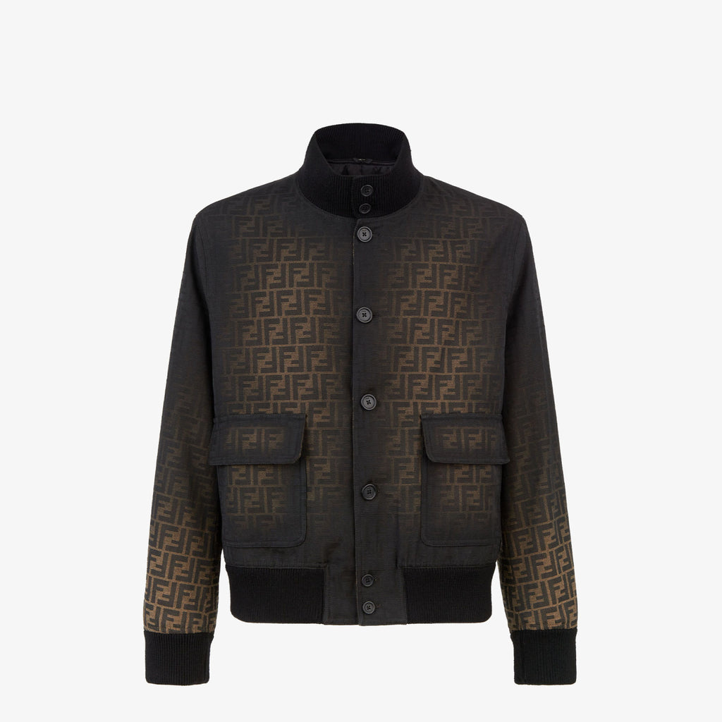 Fendi  Men's Tight Jacket Canvas Ff Eclissi Jacket Vintage Gradient Aged Fashion Casual Jacket #71554