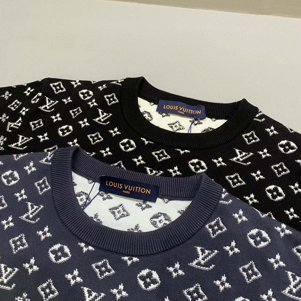 Louis Vuitton Men's Spring and Fall Gradient Logo Printed Round Neck Cotton Pullover Sweatshirt #98968
