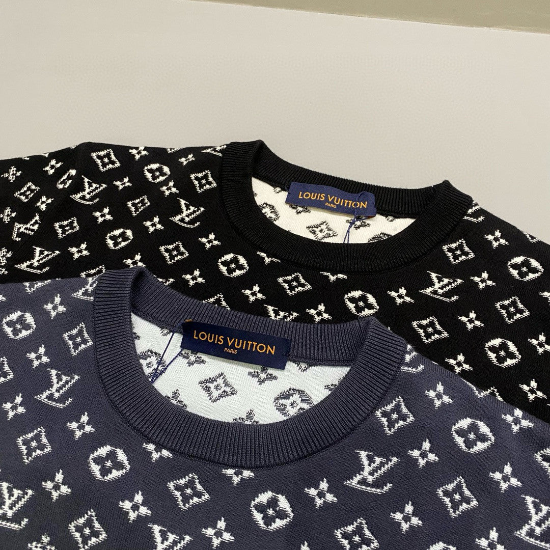 Louis Vuitton Men's Spring and Fall Gradient Logo Printed Round Neck Cotton Pullover Sweatshirt #98968