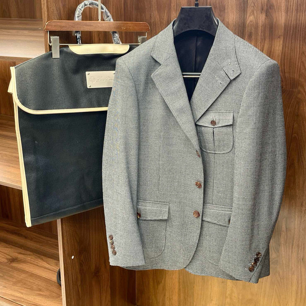 Loro Piana Men's Spring And Fall Wool Bird's-eye Jacquard Suit Jacket Fashion Temperament Lapel Single-breasted Jacket Ngvp #8228