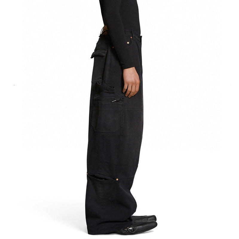 Balenciaga Men Women Four Seasons Fashion High Street Casual Gradient Loose Straight Leg Jeans Denim Work Pants Ngvp #7655