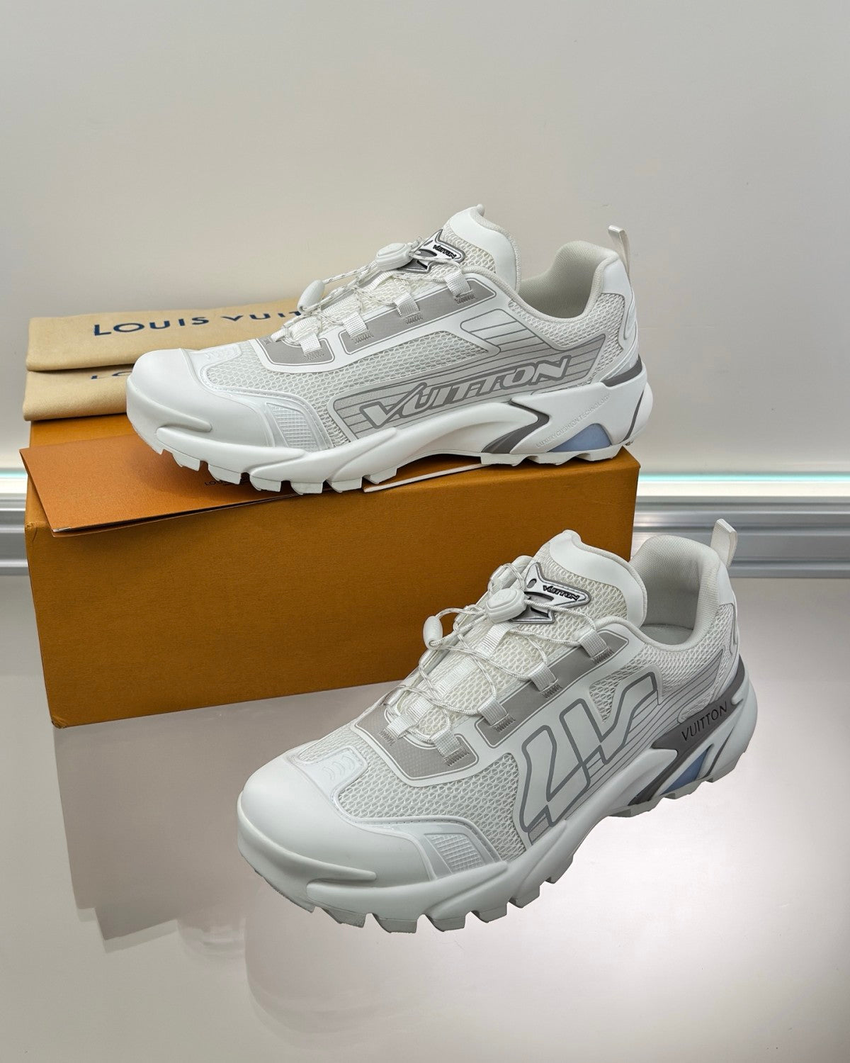 Louis Vuitton LV Runner Tatic Men's Colorblock Leather Mesh Low Top Casual Sneakers Shoes #76688