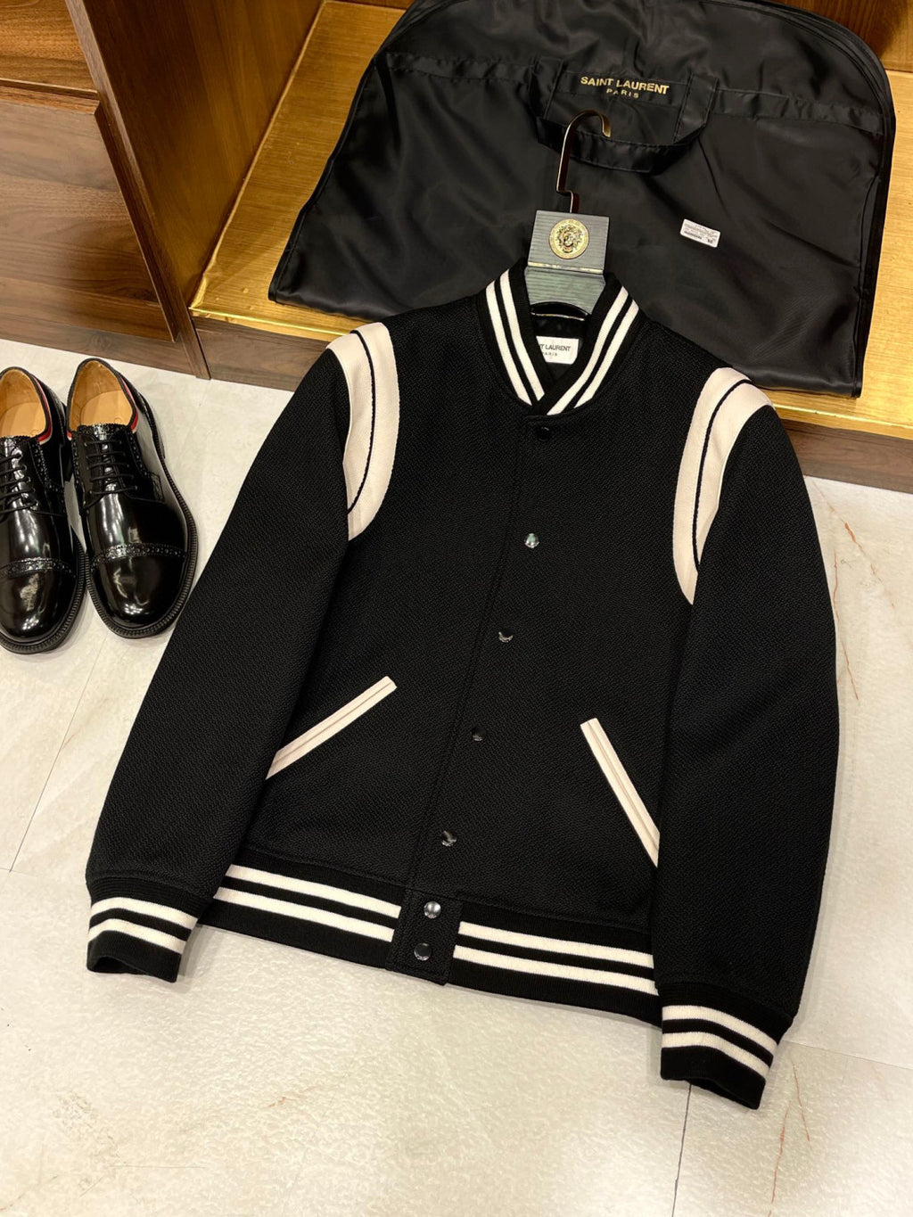Saint Laurent Teddy Jacket In Wool Ngvp #691
