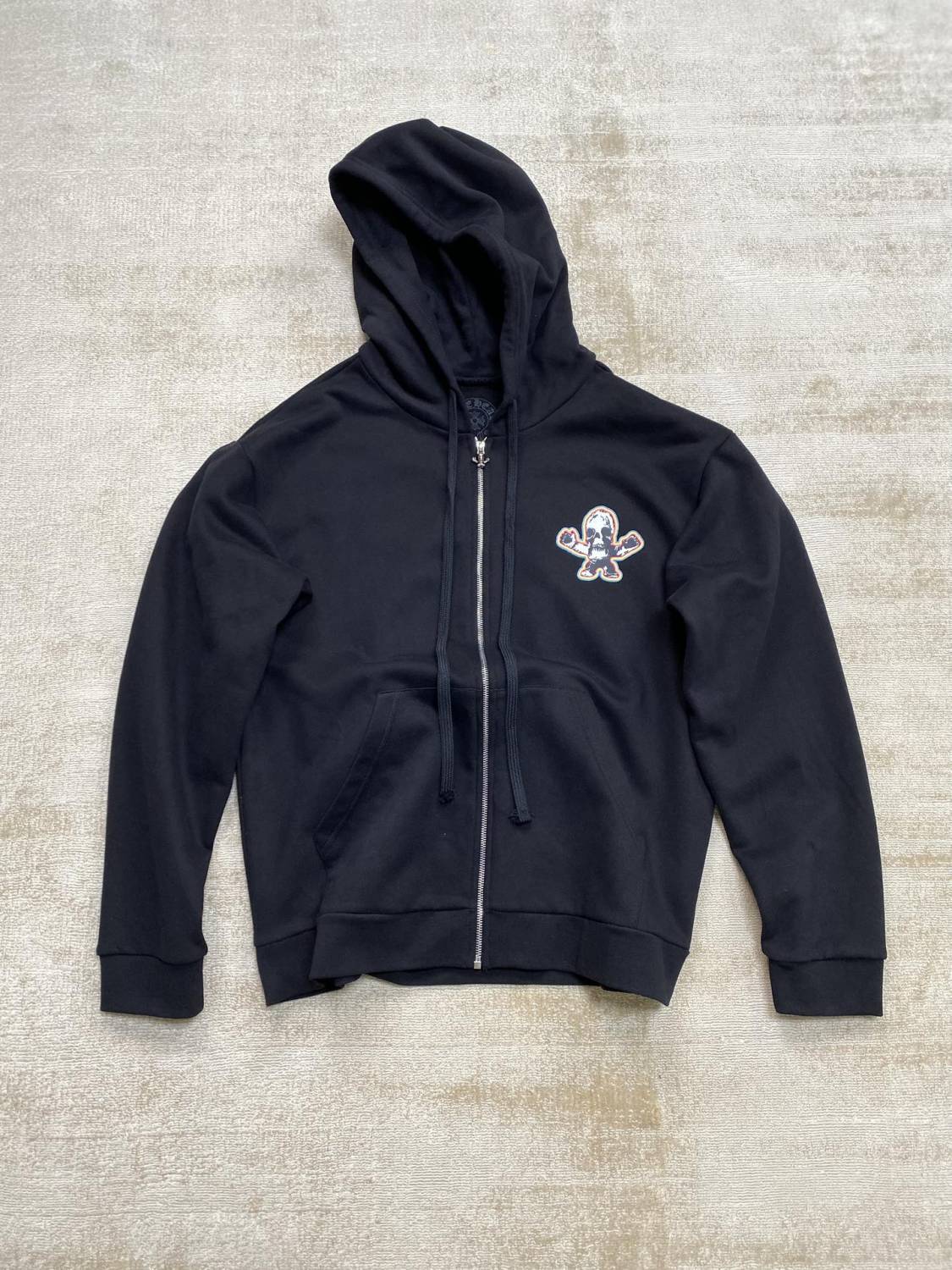 Chrome Hearts Men's Spring and Fall Black Logo Printed Zipper Long Sleeve Hooded Jacket #72488