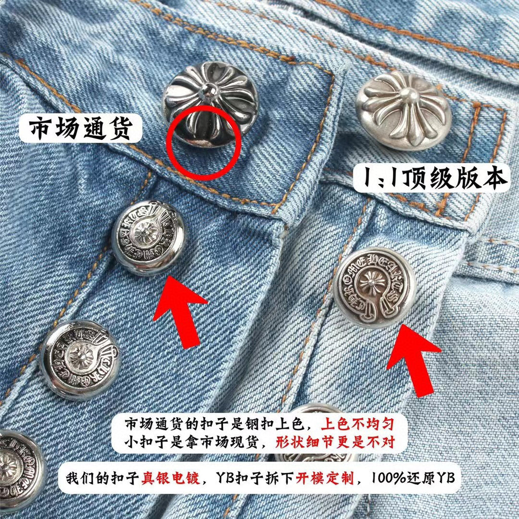 Chrome Hearts Light Blue Graffiti Jeans Pants #96564