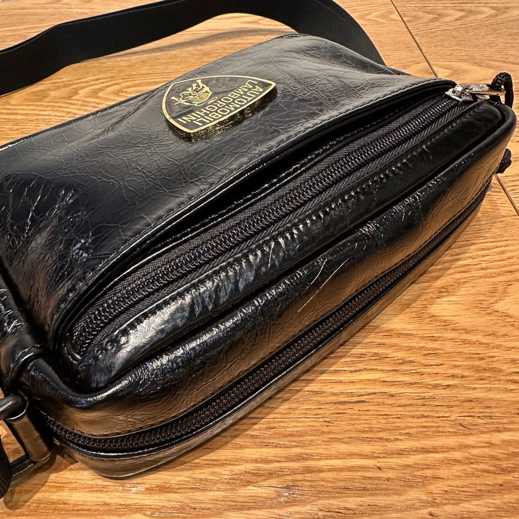 Balenciaga Automobili Lamborghini Explorer Men'S Solid Color Sheepskin Crossbody Bag Shoulder Bags #78132