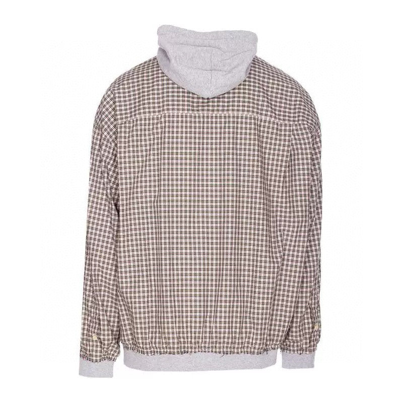 Balenciaga Men's Spring/Autumn Checkered Print Cotton Hooded Single-Breasted Zipper Long-Sleeved Shirt #77746