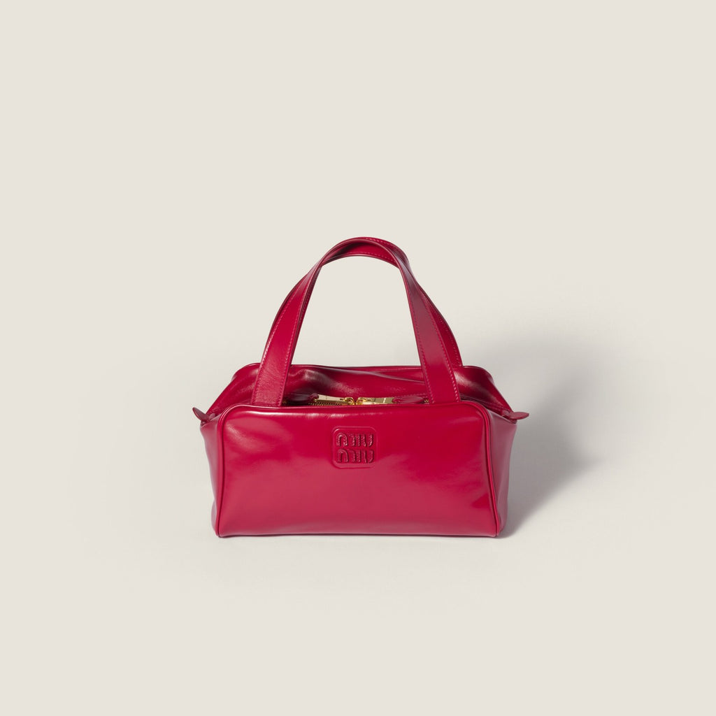MiuMiu Leather Handbag Soft Clutch Signature Square Bag Fashionable Trendy Casual Bags 5bb182_2ier_f0046_v_moo #82284A
