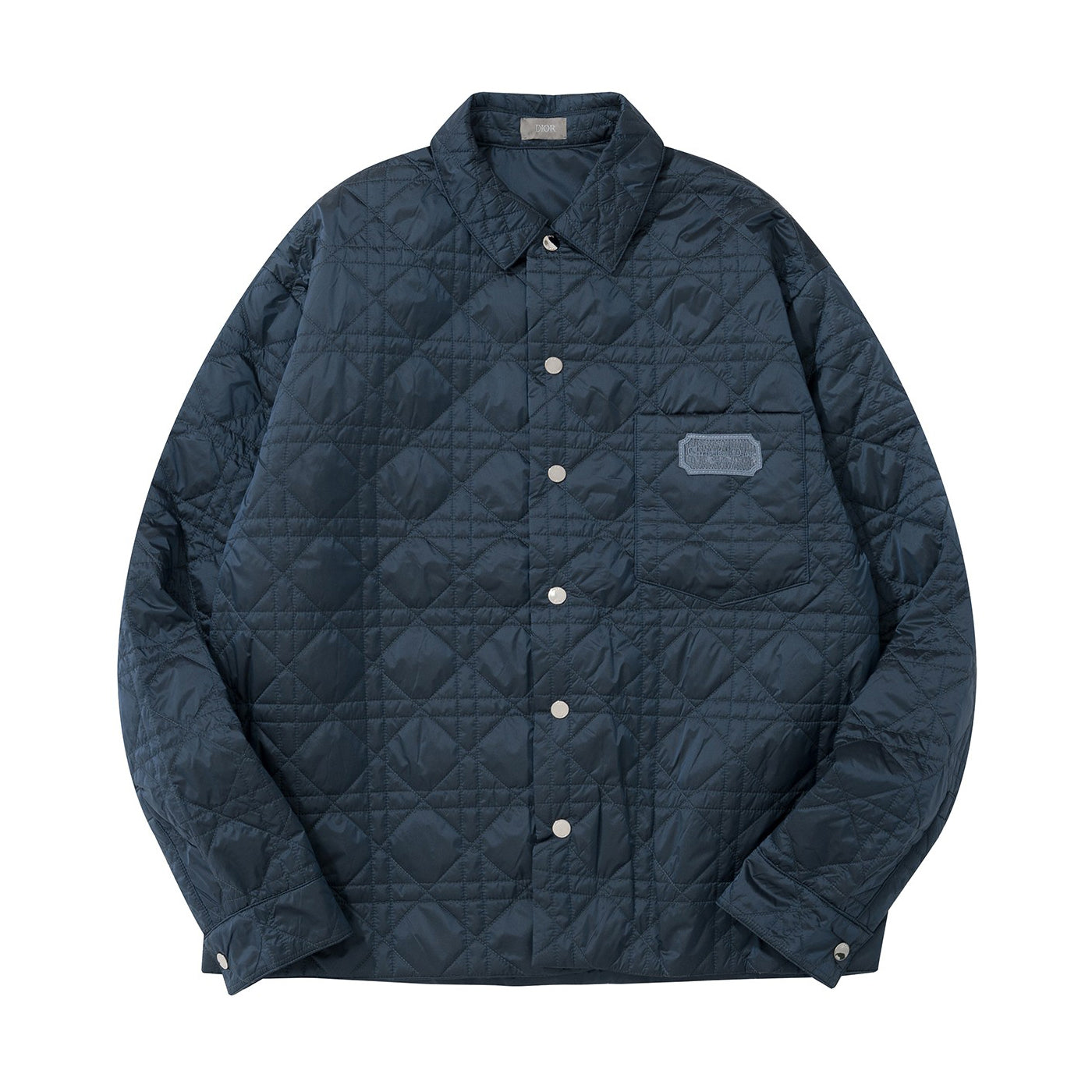 Dior Men's Spring And Fall Navy Blue Lapel Single Breasted Straight Long Sleeved Jacket #98586